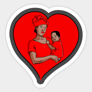 Mother and baby - in a heart Sticker